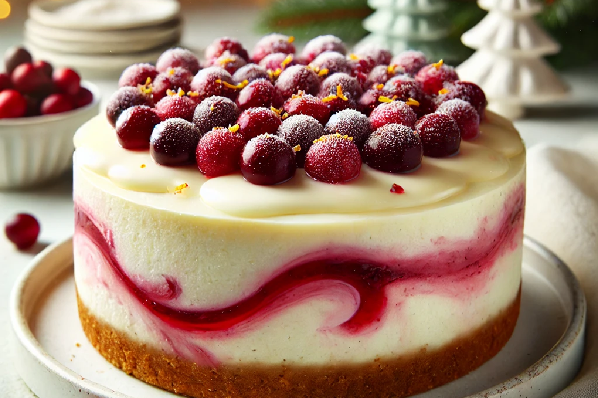 White Chocolate Cranberry Cheesecake