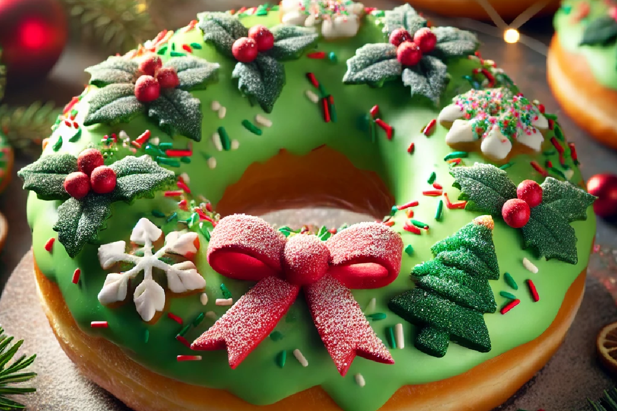 Christmas Wreath Donuts