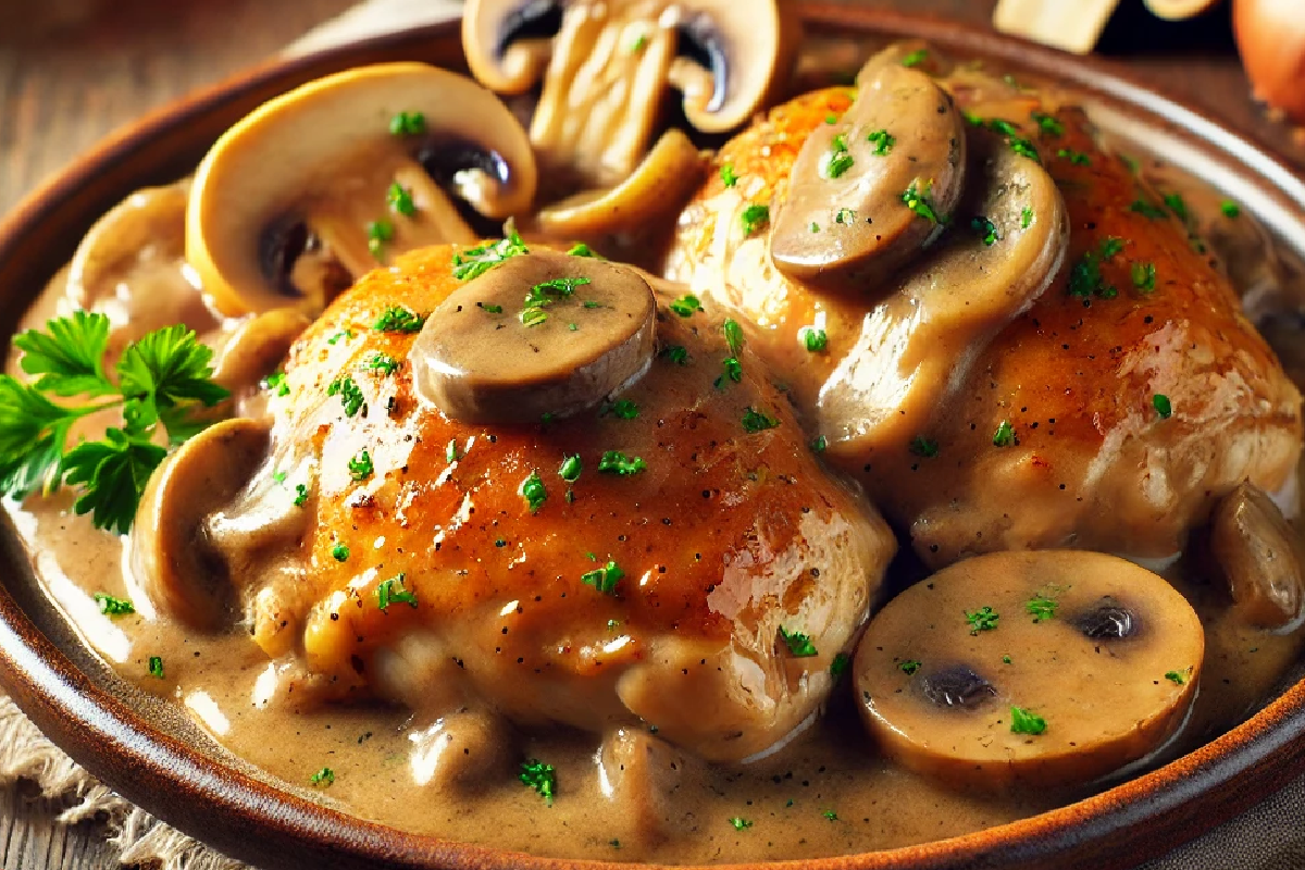 Chicken Thighs with Mushroom Gravy