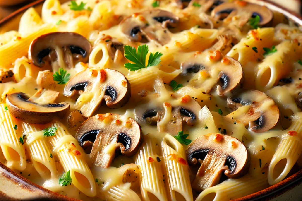 Mushroom and Cheese Pasta Bake