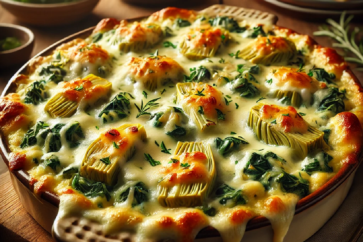 Cheesy Spinach and Artichoke Casserole