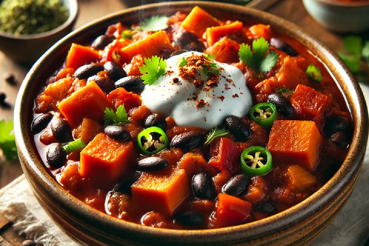 Spicy Black Bean and Sweet Potato Chili