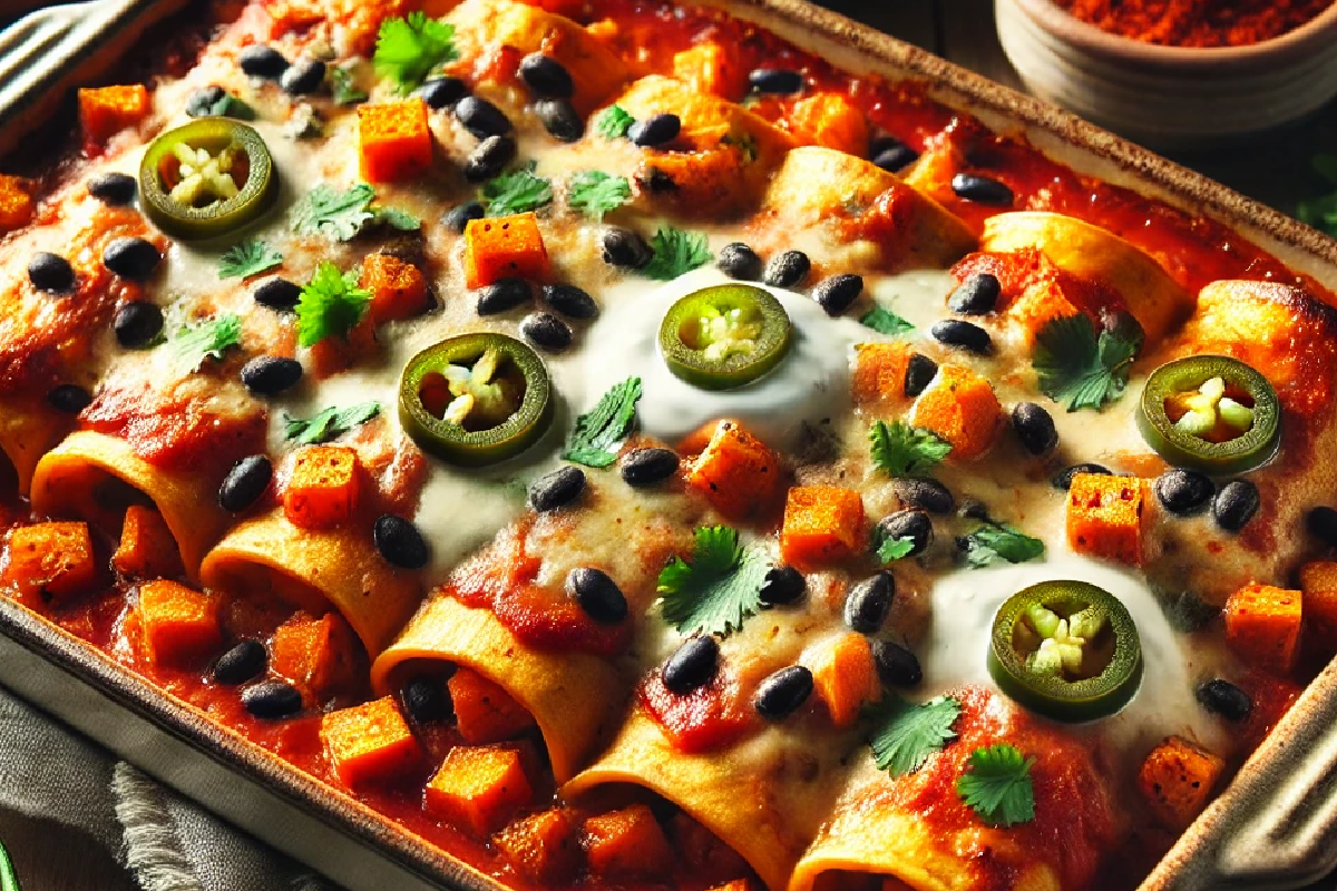 Sweet Potato and Black Bean Enchiladas