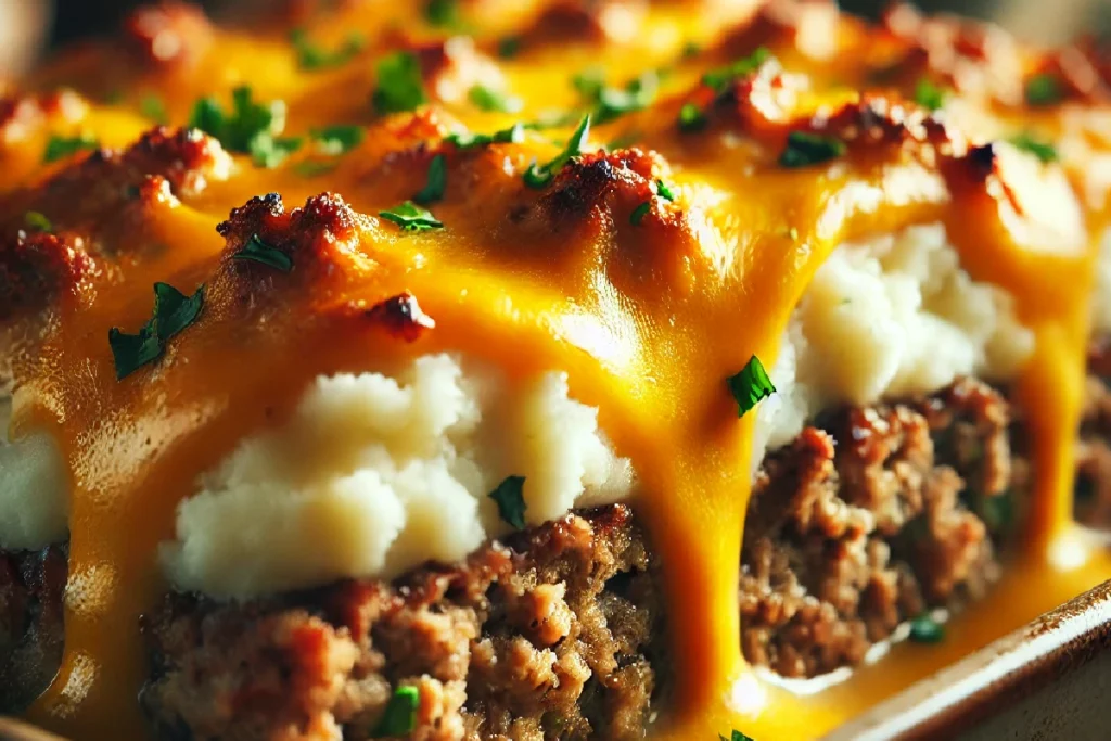 cheesy loaded meatloaf casserole