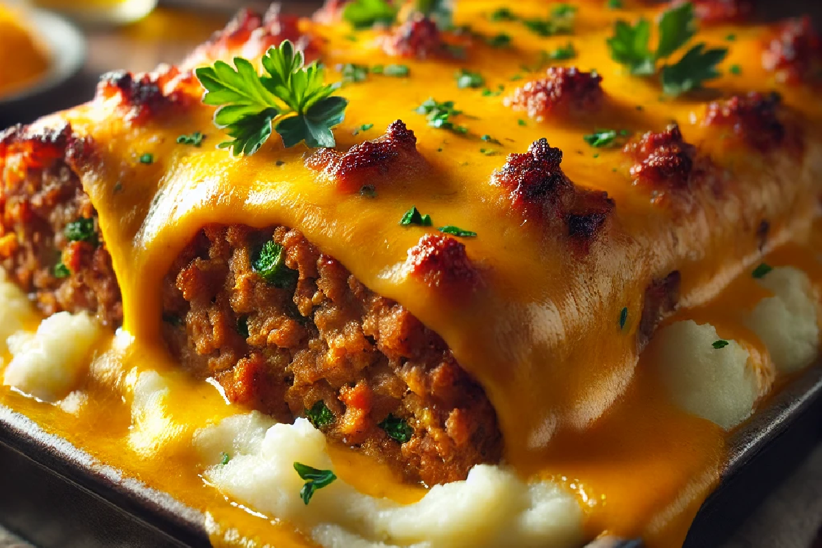 cheesy loaded meatloaf casserole