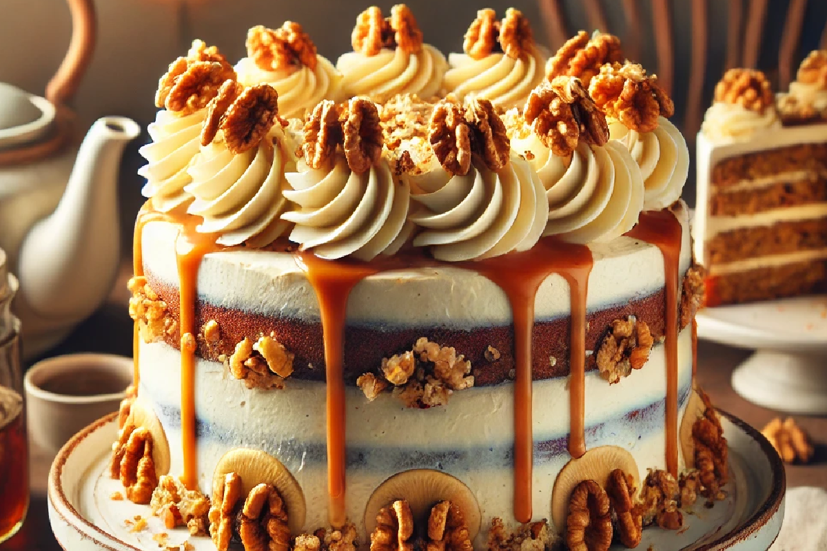 Heavenly Banana Walnut Cream Cake