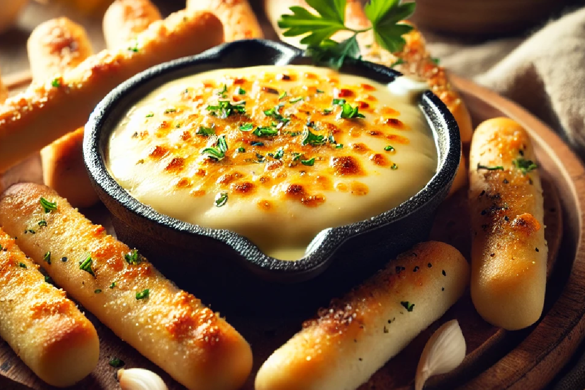 Melted Cheese and Breadsticks