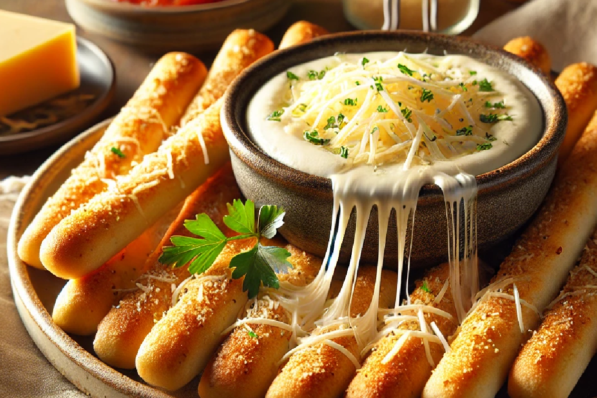 Melted Cheese and Breadsticks