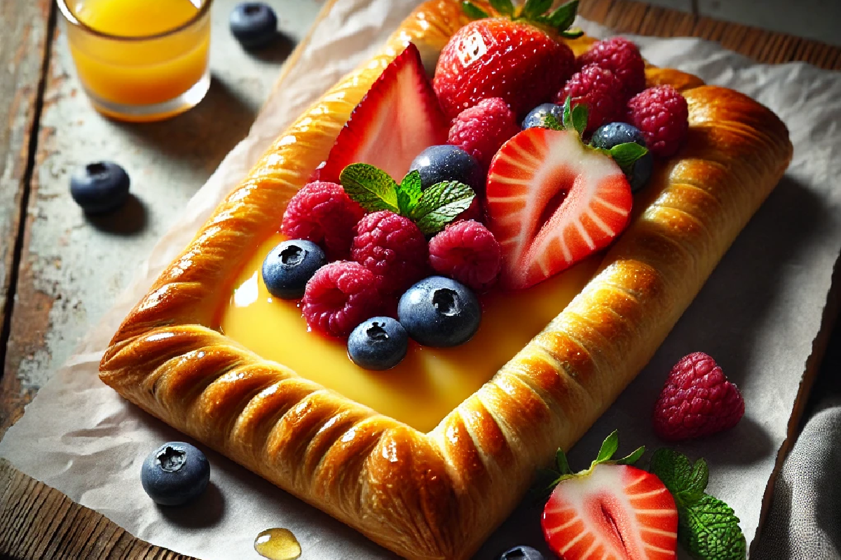 berry custard pastry with italian crema pasticcera