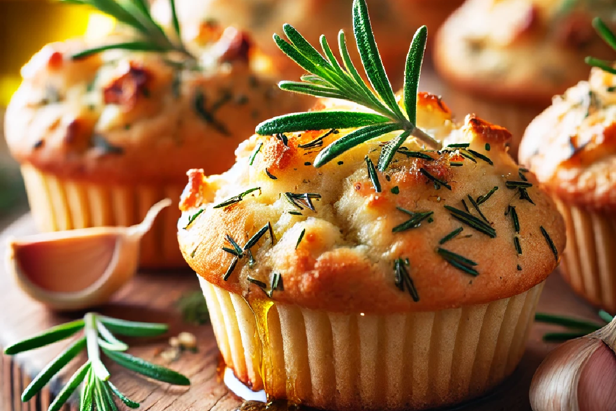 Rosemary Garlic Focaccia Muffins