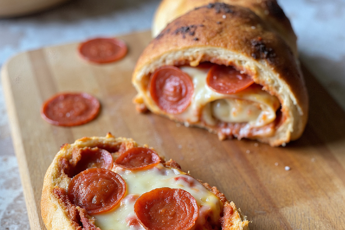 Tremendous Loaded Pepperoni Pizza Stromboli