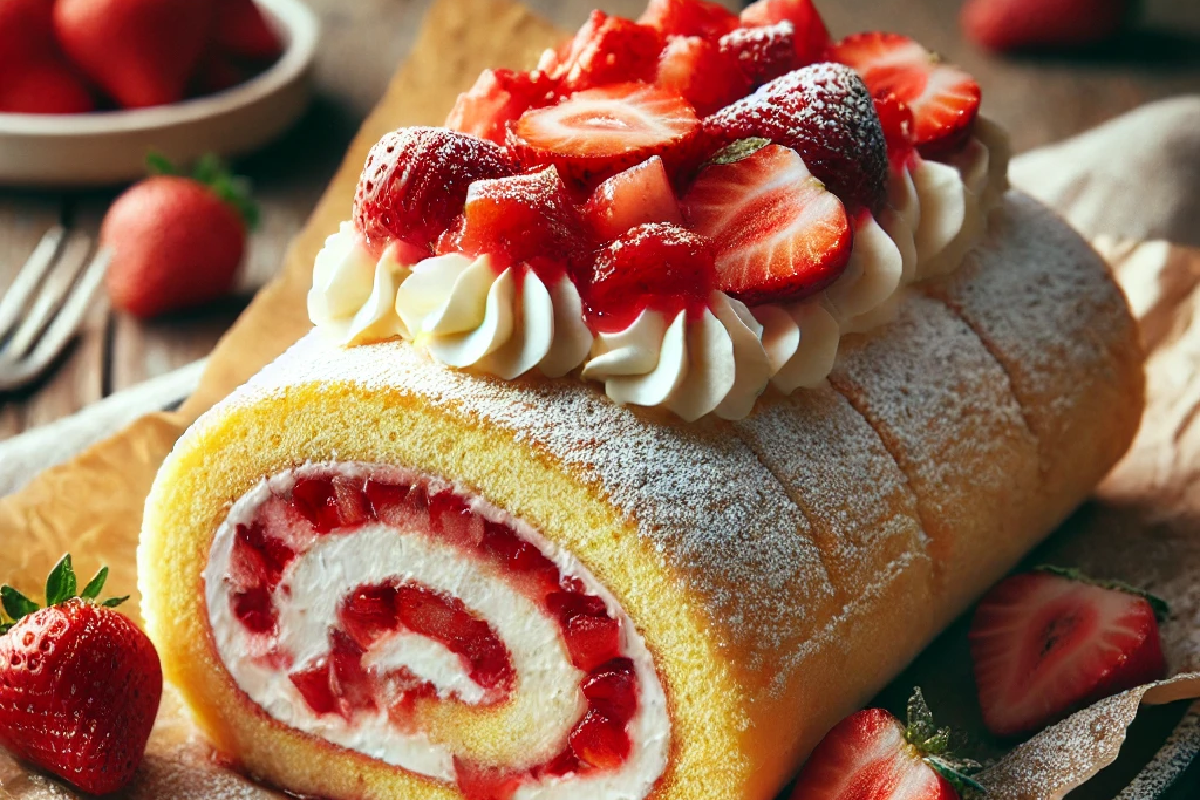 Strawberry Shortcake Cheesecake Roll