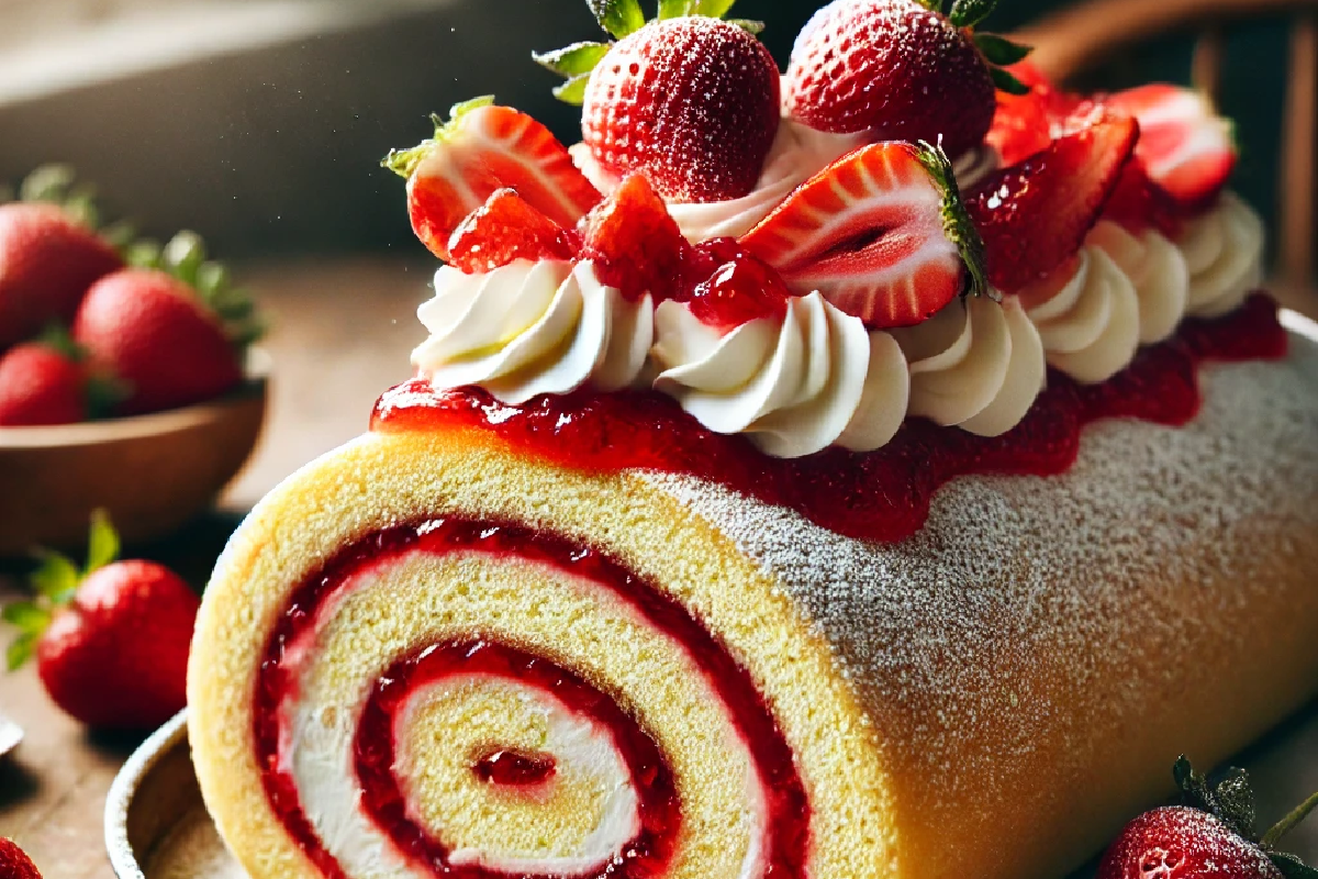 Strawberry Shortcake Cheesecake Roll