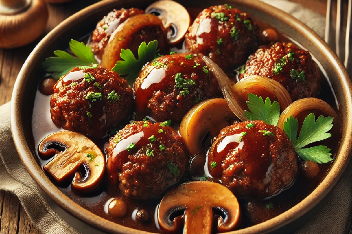 Slow Cooker Salisbury Steak Meatballs