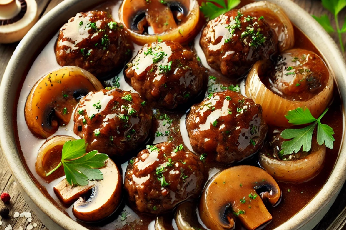 Slow Cooker Salisbury Steak Meatballs