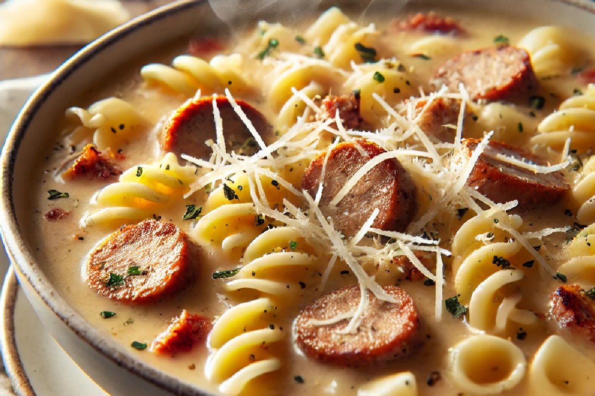 Creamy Parmesan Italian Sausage Ditalini Soup