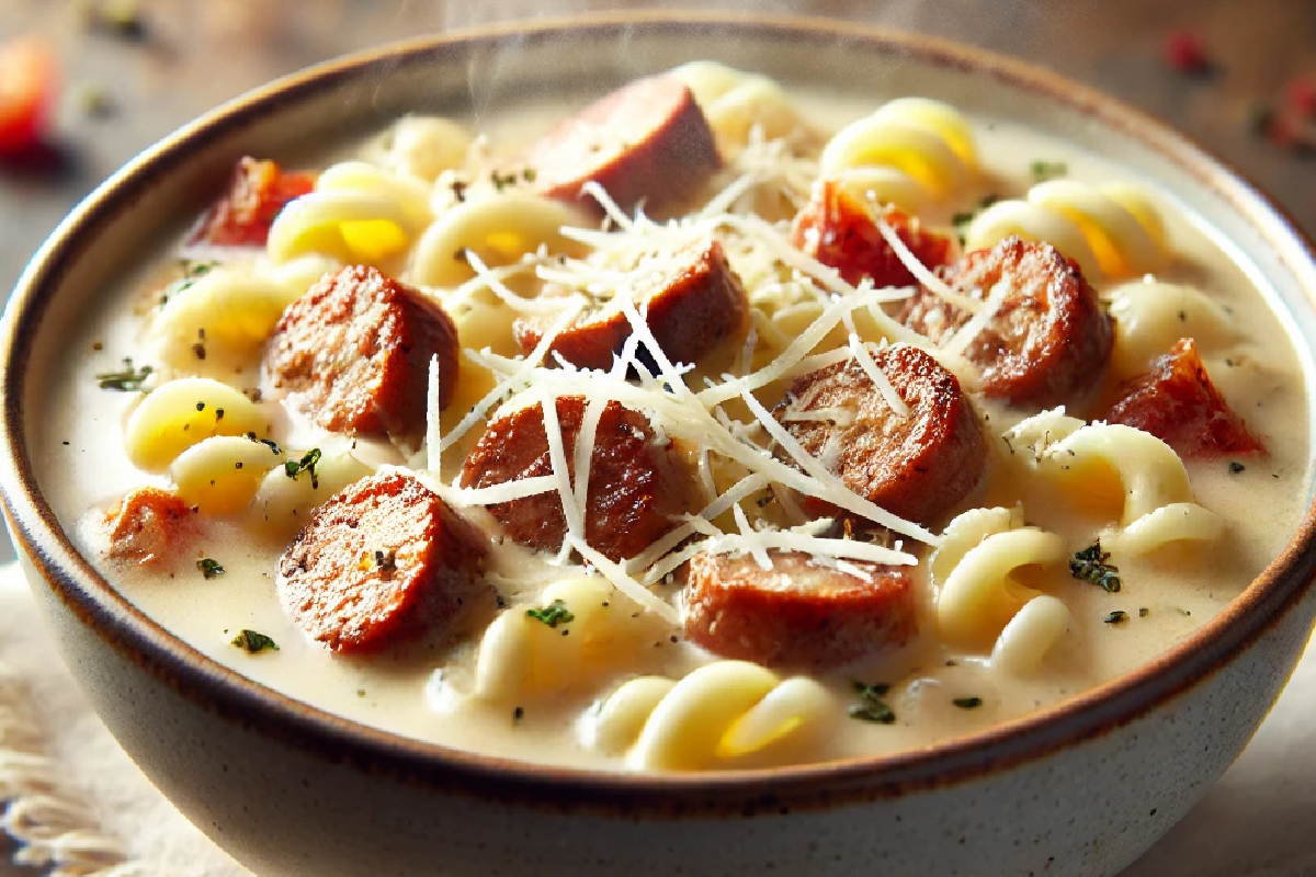 Creamy Parmesan Italian Sausage Ditalini Soup