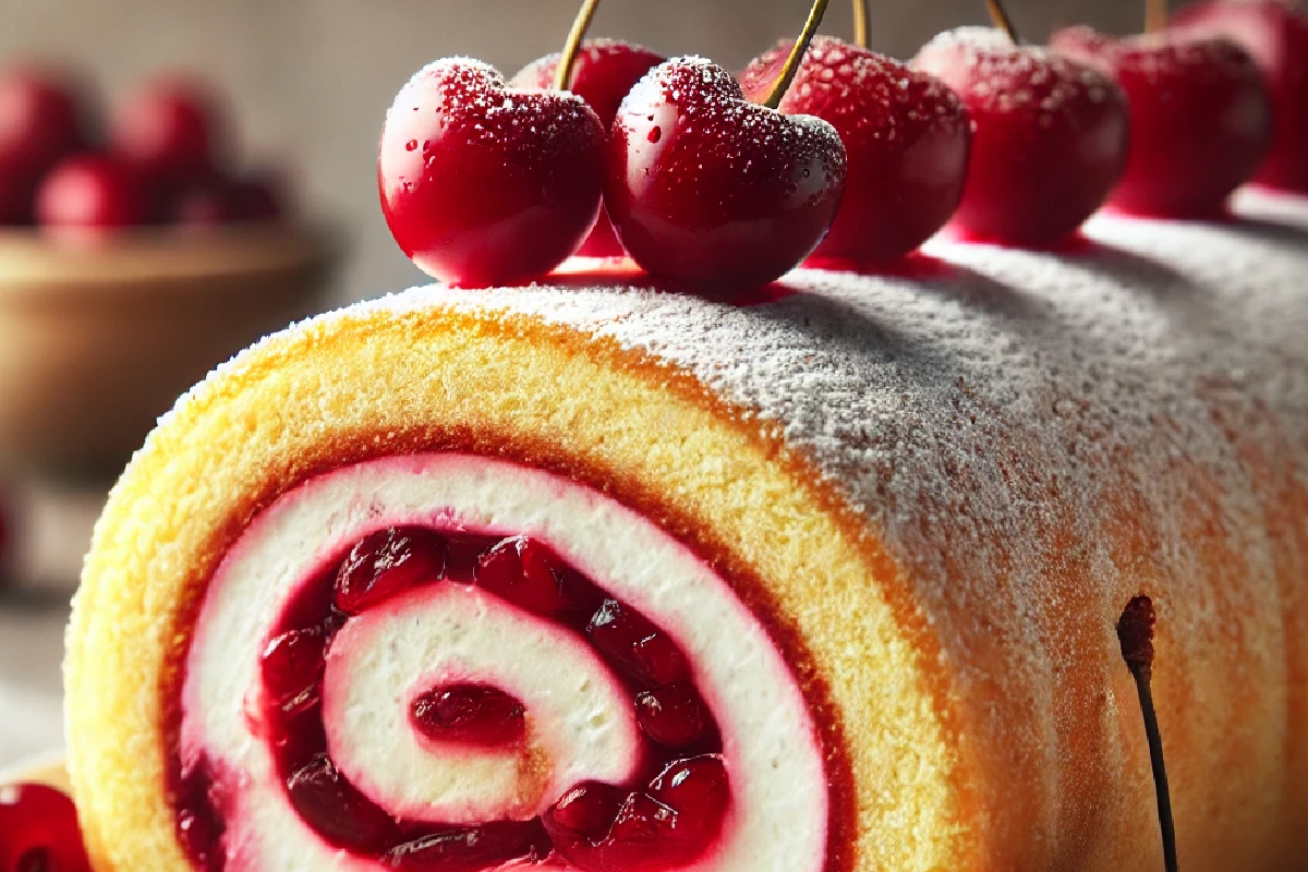 Cherry Cheesecake Cake Roll