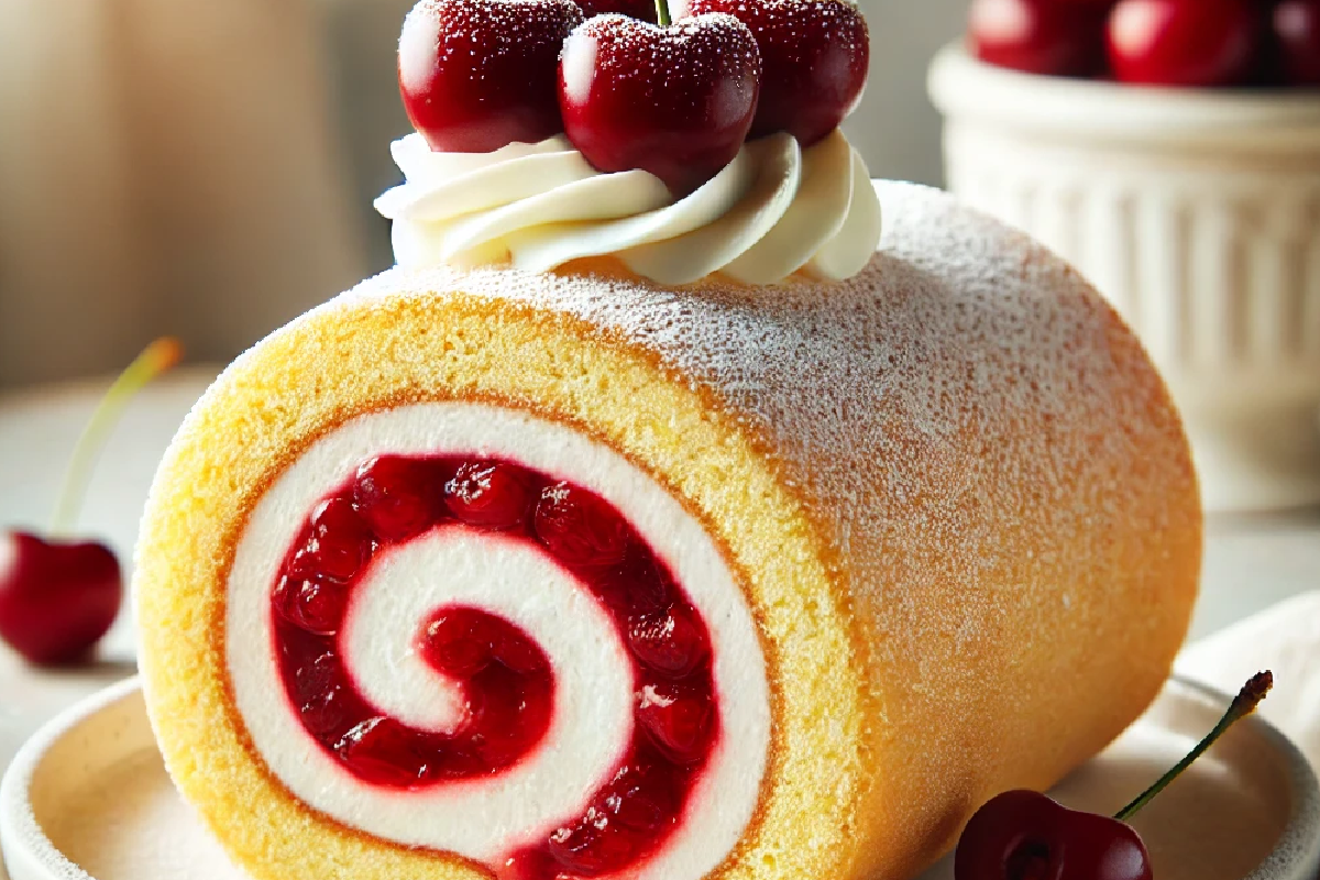 Cherry Cheesecake Cake Roll