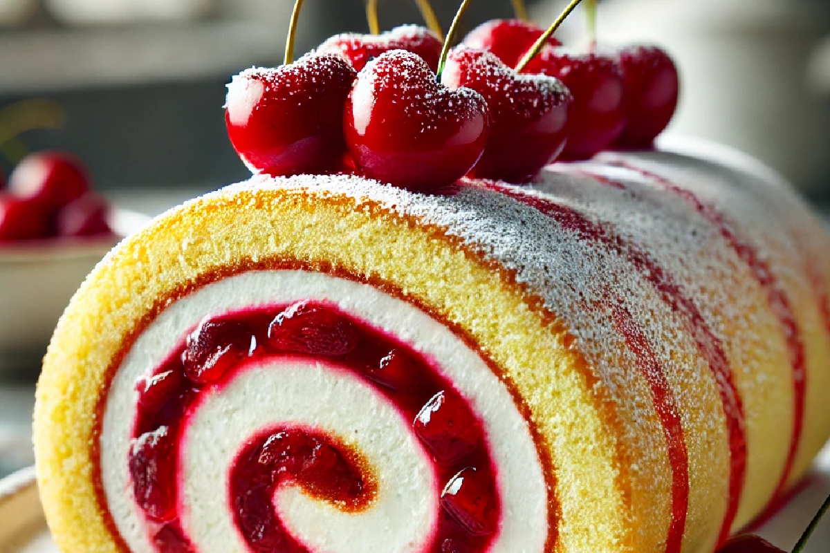 Cherry Cheesecake Cake Roll