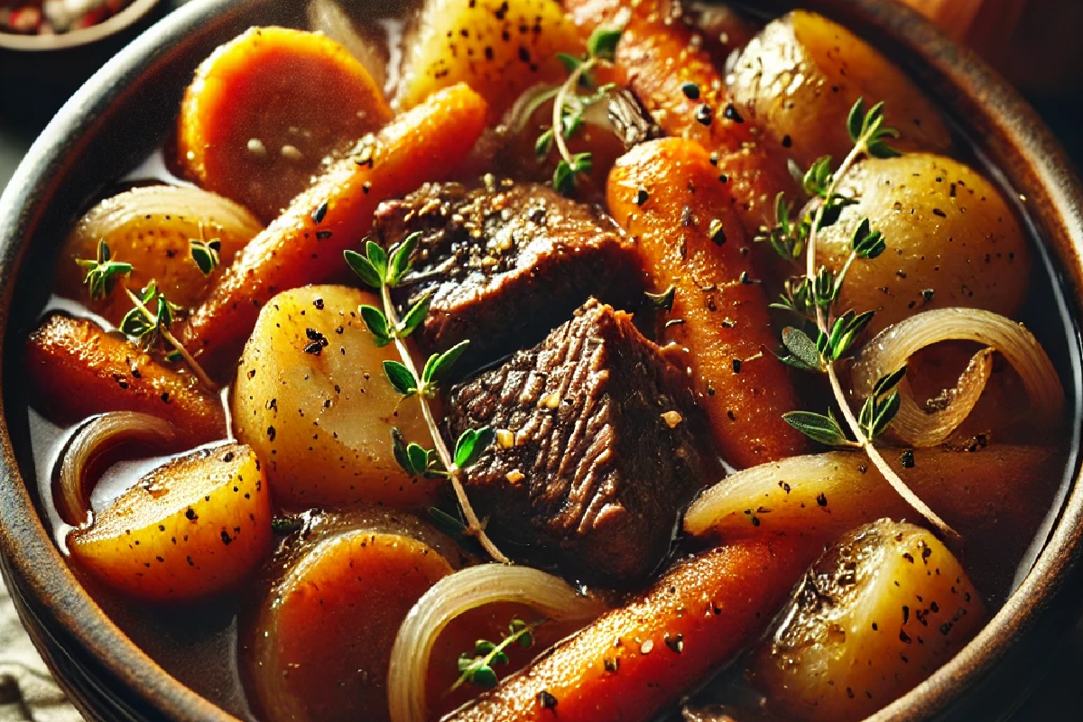 Beef Stew with Roasted Winter Vegetables