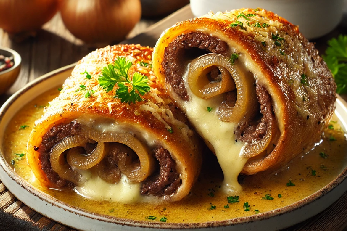 French Onion Beef Roll-Ups