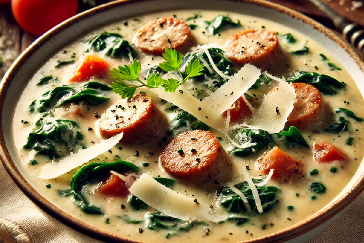 Creamy Parmesan Italian Sausage Soup