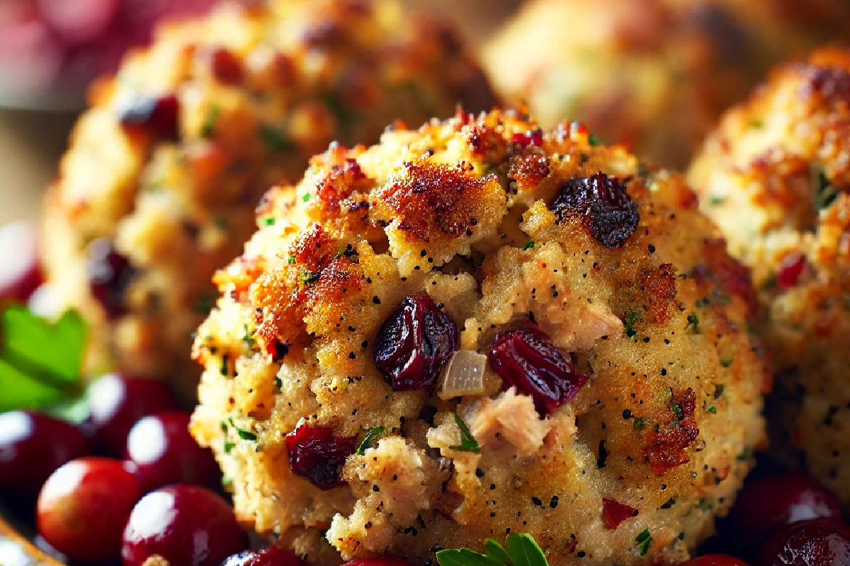 Cranberry & Turkey Stuffing Balls