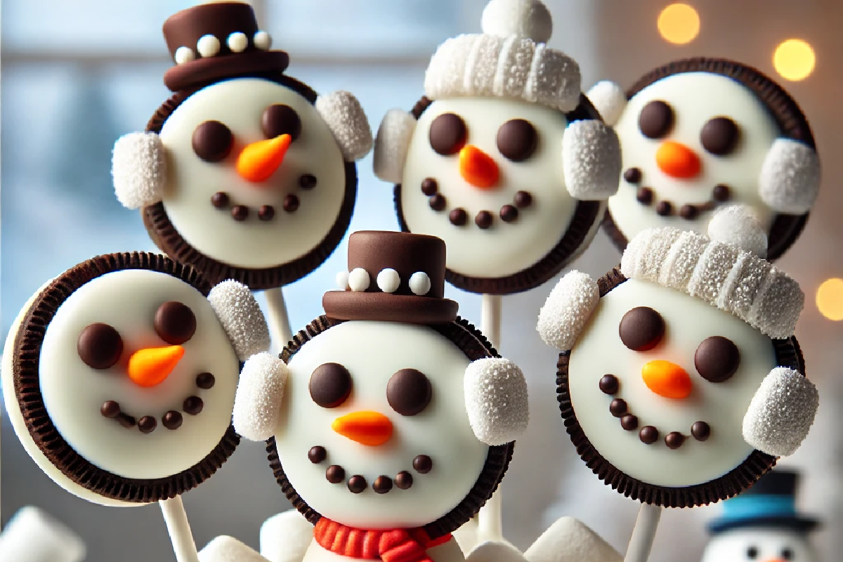 Snowman Oreo Pops