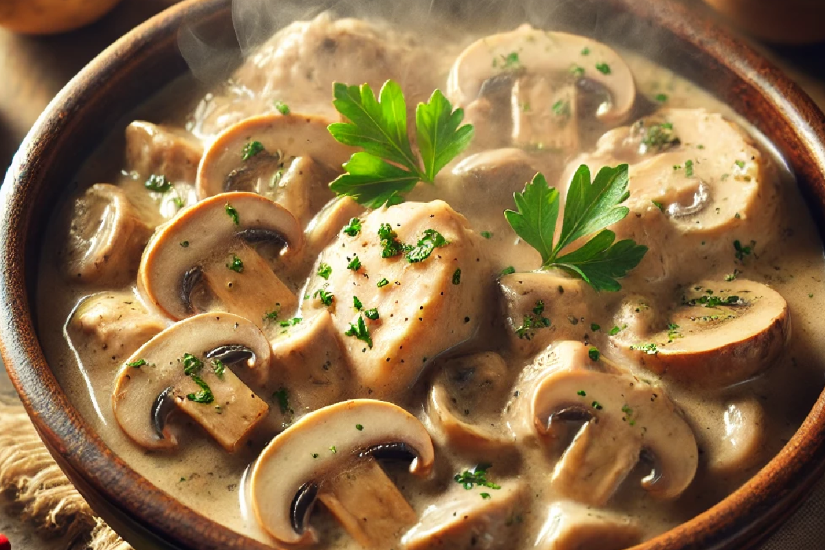 Slow Cooker Chicken and Mushroom Stroganoff